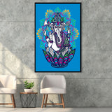 Ganesha Elephant, Diamond Painting Framed Canvas Prints Wall Art Home Decor, Floating Frame