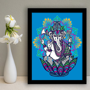 Ganesha Elephant, Diamond Painting Framed Art Print Wall Art Decor,Framed Picture