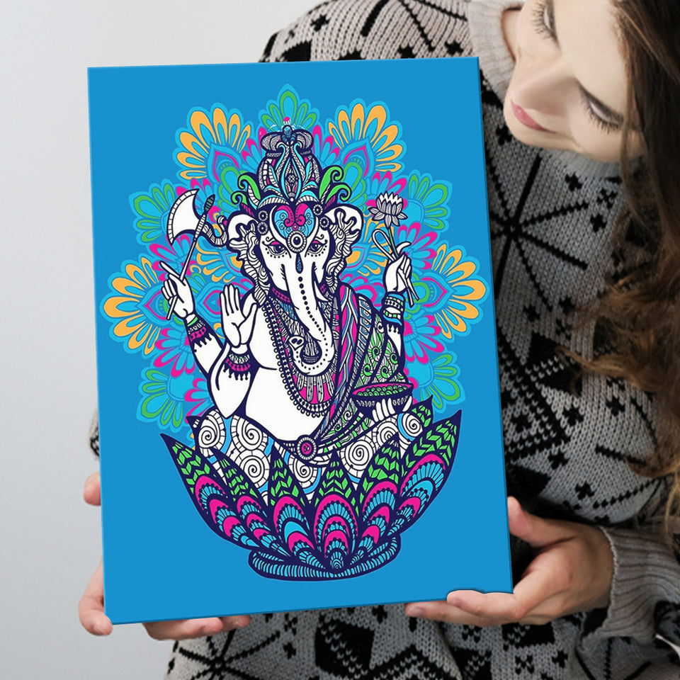 Ganesha Elephant, Diamond Painting Canvas Prints Wall Art Home Decor