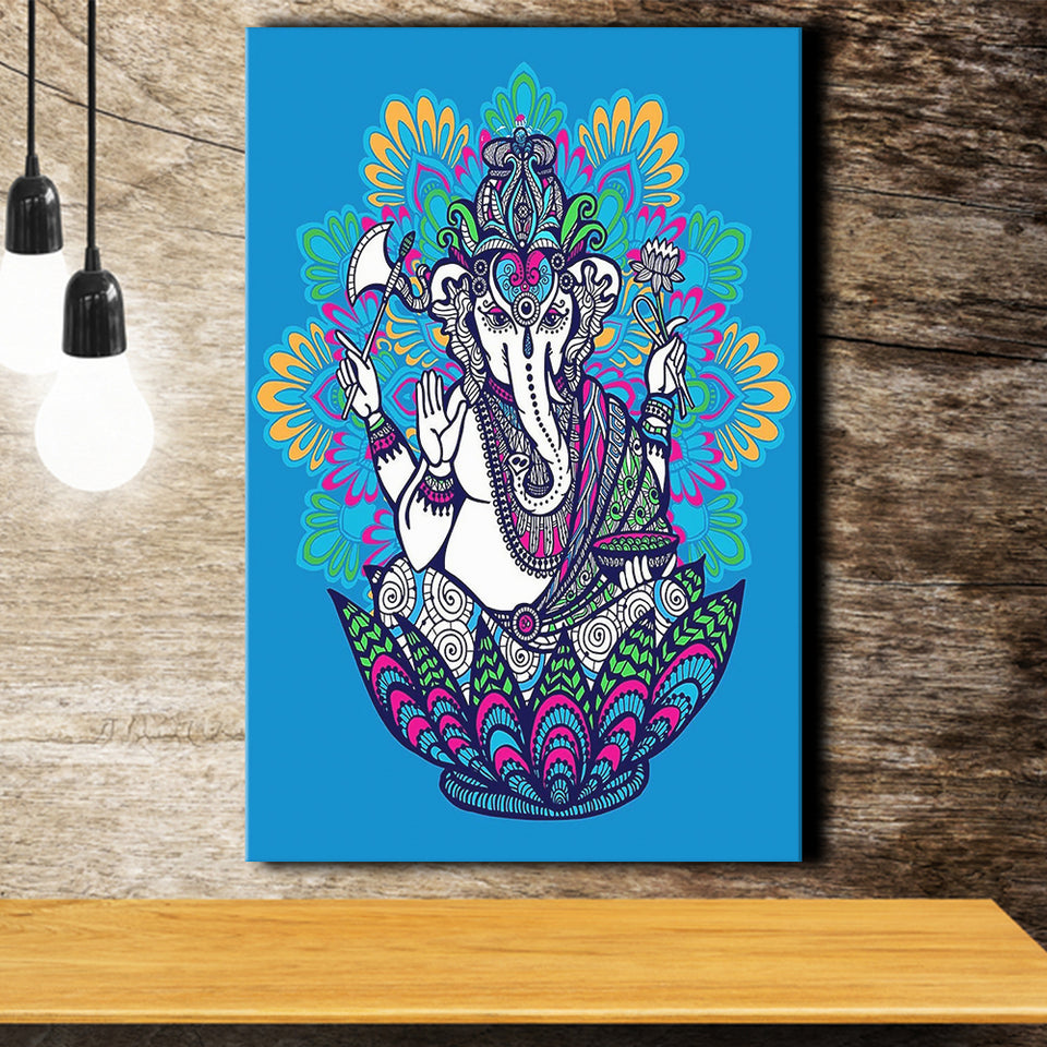 Ganesha Elephant, Diamond Painting Canvas Prints Wall Art Home Decor
