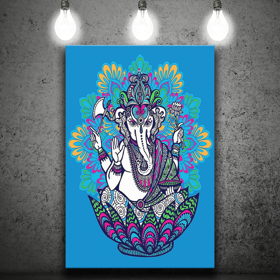 Ganesha Elephant, Diamond Painting Canvas Prints Wall Art Home Decor