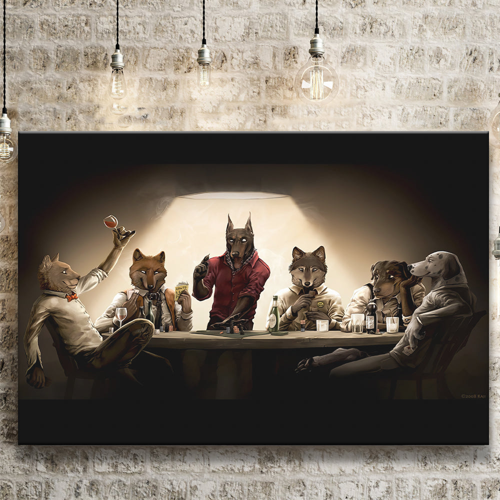 Gangster Dogs Playing Pool Canvas Prints Wall Art - Painting Canvas, W –  Unixcanvas