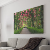 Garden Path With Beautiful Red Roses Canvas Prints Wall Art - Painting Canvas, Home Wall Decor, Painting Prints, For Sale