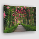 Garden Path With Beautiful Red Roses Canvas Prints Wall Art - Painting Canvas, Home Wall Decor, Painting Prints, For Sale