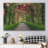 Garden Path With Beautiful Red Roses Canvas Prints Wall Art - Painting Canvas, Home Wall Decor, Painting Prints, For Sale