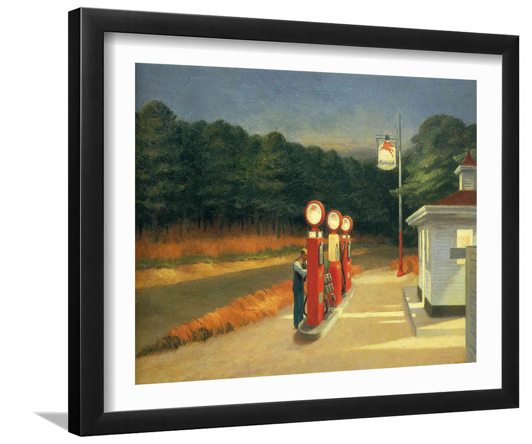 Gas By Edward Hopper-Canvas art,Art Print,Frame art,Plexiglass cover