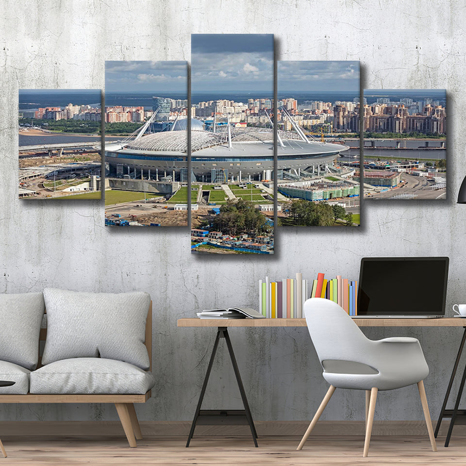 Gazprom Arena, Stadium Canvas, Sport Art, Large Canvas,V1 Multi Panels, Canvas Prints Wall Art Decor