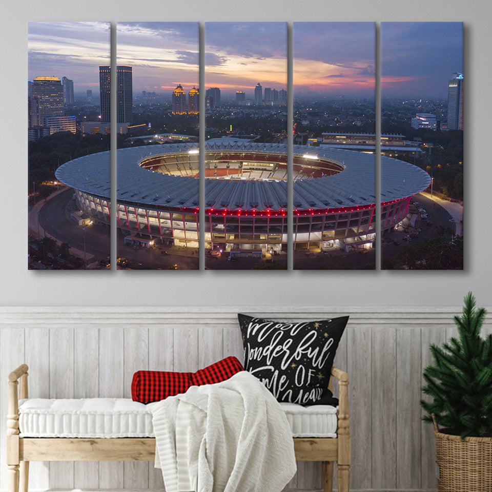 Gelora Bung Karno Main Stadium, Stadium Canvas, Sport Art, Gift for him, Multi Panels B, Canvas Prints Wall Art Decor