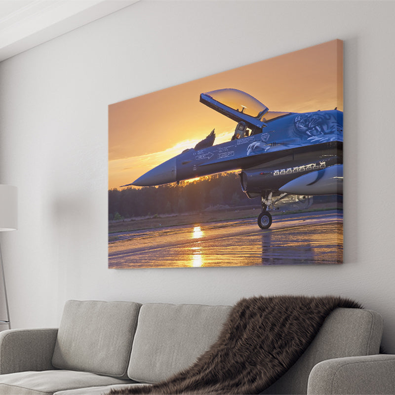 General Dynamics F 16 Fighting Falcon Craft Airplane Canvas Prints Wall Art Decor - Painting Canvas, Art Prints, Ready to Hang