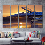 General Dynamics F 16 Fighting Falcon Craft Airplane 5 Piece B Canvas Prints Wall Art Decor - Painting Canvas, Multi Panels