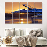 General Dynamics F 16 Fighting Falcon Craft Airplane 5 Piece B Canvas Prints Wall Art Decor - Painting Canvas, Multi Panels