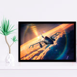 General Dynamics F 16 Fighting Falcon Fly Framed Art Prints Wall Decor - Painting Art, Framed Picture, Ready to Hang