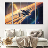 General Dynamics F 16 Fighting Falcon Fly 5 Piece B Canvas Prints Wall Art Decor - Painting Canvas, Multi Panels