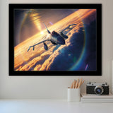 General Dynamics F 16 Fighting Falcon Fly Framed Art Prints Wall Decor - Painting Art, Framed Picture, Ready to Hang