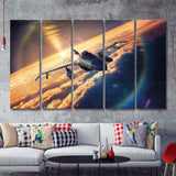 General Dynamics F 16 Fighting Falcon Fly 5 Piece B Canvas Prints Wall Art Decor - Painting Canvas, Multi Panels