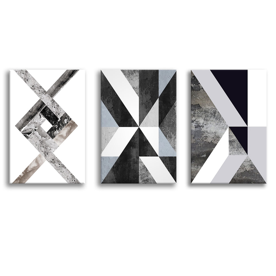 Geometric Asymmetric Marble Design Canvas Prints 3 Pieces Wall Art Dec –  UnixCanvas