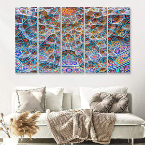 Geometrical Islamic Art 5 Pieces B Canvas Prints Wall Art - Painting Canvas, Multi Panel, Wall Decor, Canvas Art