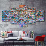 Geometrical Islamic Art 5 Pieces Canvas Prints Wall Art - Painting Canvas, Multi Panel, Wall Decor, Canvas Art