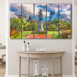 George Washington Monument Public Garden Boston 5 Pieces Extra Large Canvas Prints Wall Art Home Decor