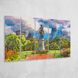 George Washington Monument Public Garden Boston 5 Pieces Extra Large Canvas Prints Wall Art Home Decor