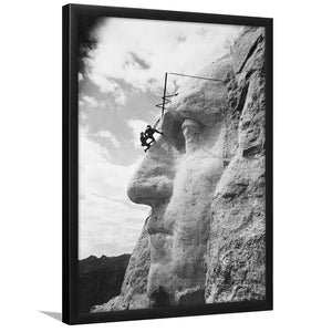 George Washington Mt. Rushmore Black And White Print, Framed Art Print Wall Art Decor,Framed Picture