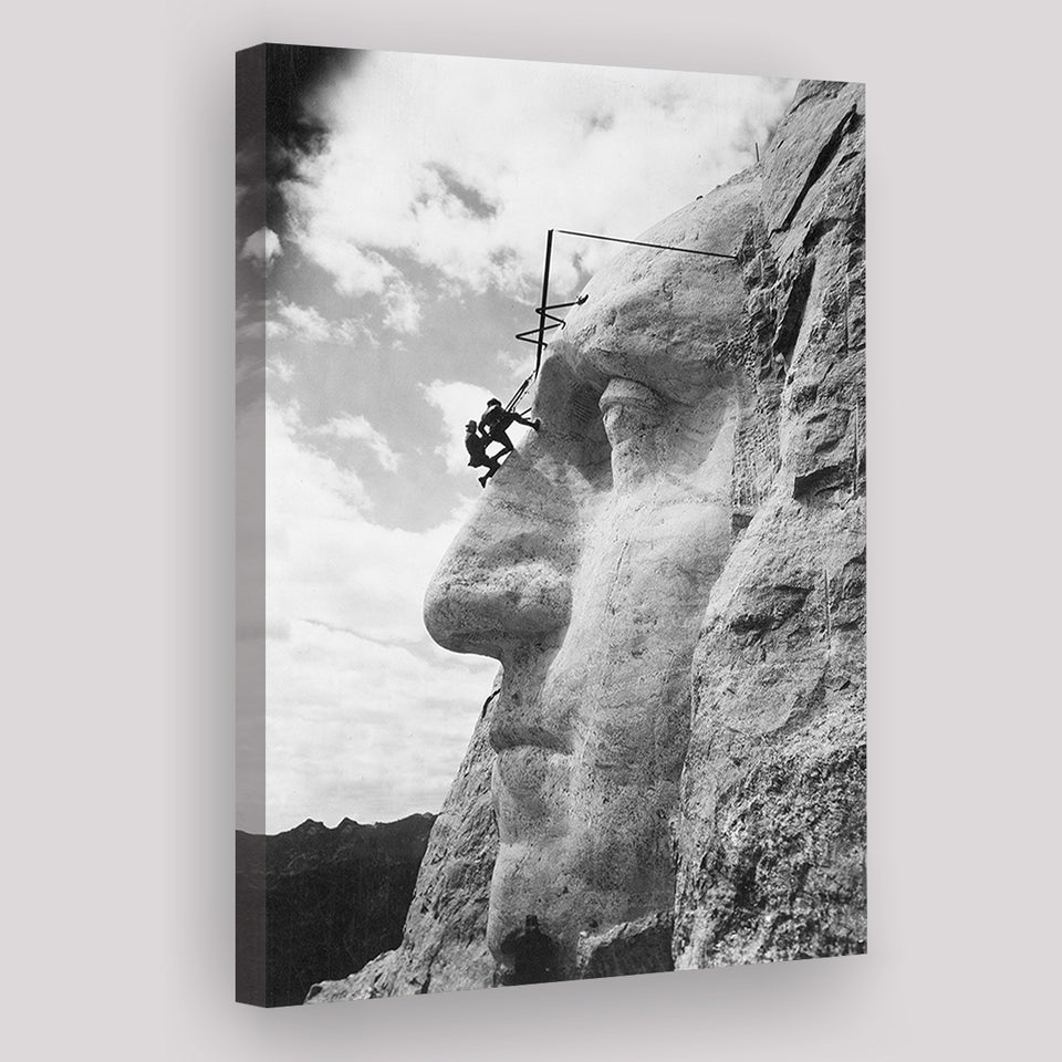George Washington Mt. Rushmore Black And White Print, Canvas Prints Wall Art Home Decor