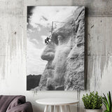 George Washington Mt. Rushmore Black And White Print, Canvas Prints Wall Art Home Decor