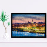 Georgetown skyline on the Potomac River Georgetown Framed Art Prints Wall Decor - Painting Prints, Framed Picture, Home Decor