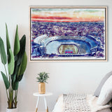 Georgia Bulldogs Sanford Stadium Watercolor, Sport Art Prints Fan Gift, Framed Canvas Prints Wall Art Decor