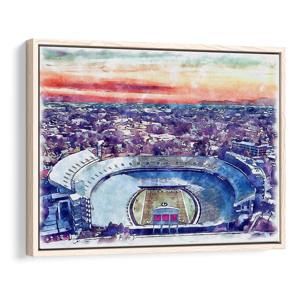 Georgia Bulldogs Sanford Stadium Watercolor, Sport Art Prints Fan Gift, Framed Canvas Prints Wall Art Decor