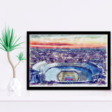 Georgia Bulldogs Sanford Stadium Watercolor, Sport Prints Fan Gift, Framed Art Prints Wall Art Decor