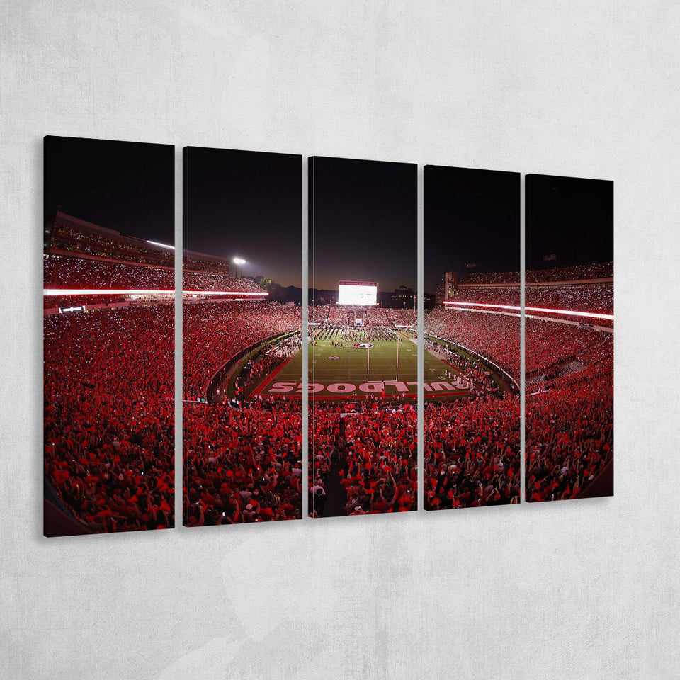 Georgia Bulldogs Stadium Canvas Prints Stadium Sanford Stadium Wall Art,Multi Panels B,Sport Stadium Art Prints, Fan Gift