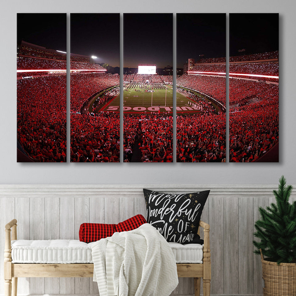 Georgia Bulldogs Stadium Canvas Prints Stadium Sanford Stadium Wall Art,Multi Panels B,Sport Stadium Art Prints, Fan Gift