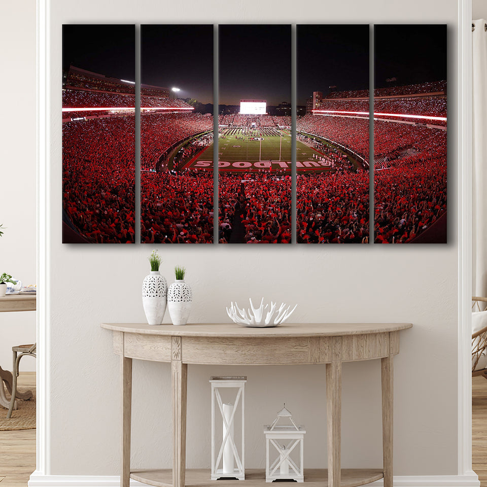 Georgia Bulldogs Stadium Canvas Prints Stadium Sanford Stadium Wall Art,Multi Panels B,Sport Stadium Art Prints, Fan Gift