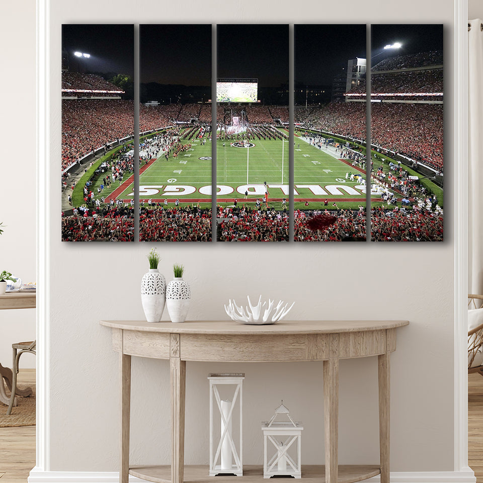 Georgia Bulldogs Stadium Canvas Prints Sanford Stadium Wall Art American,Multi Panels B,Sport Stadium Art Prints, Fan Gift