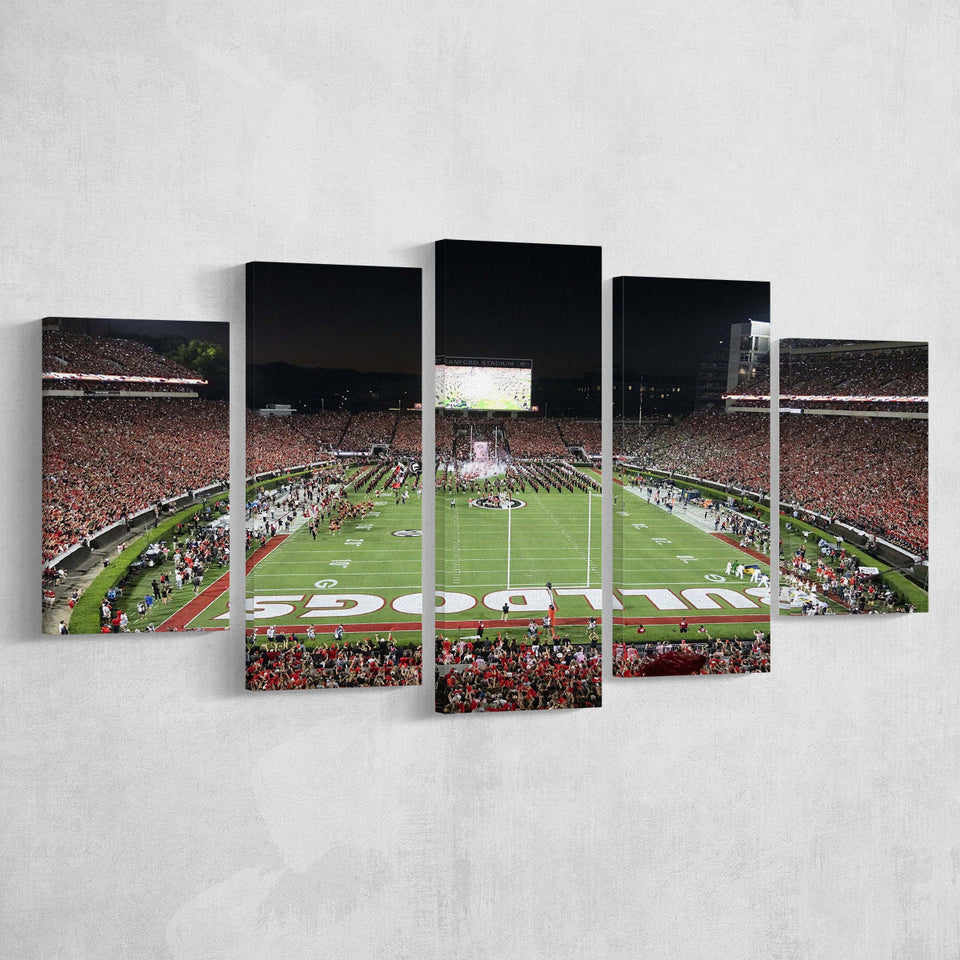 Georgia Bulldogs Stadium Canvas Prints Sanford Stadium Wall Art American,Multi Panels,Sport Stadium Art Prints, Fan Gift