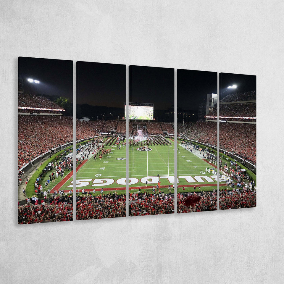Georgia Bulldogs Stadium Canvas Prints Sanford Stadium Wall Art American,Multi Panels B,Sport Stadium Art Prints, Fan Gift