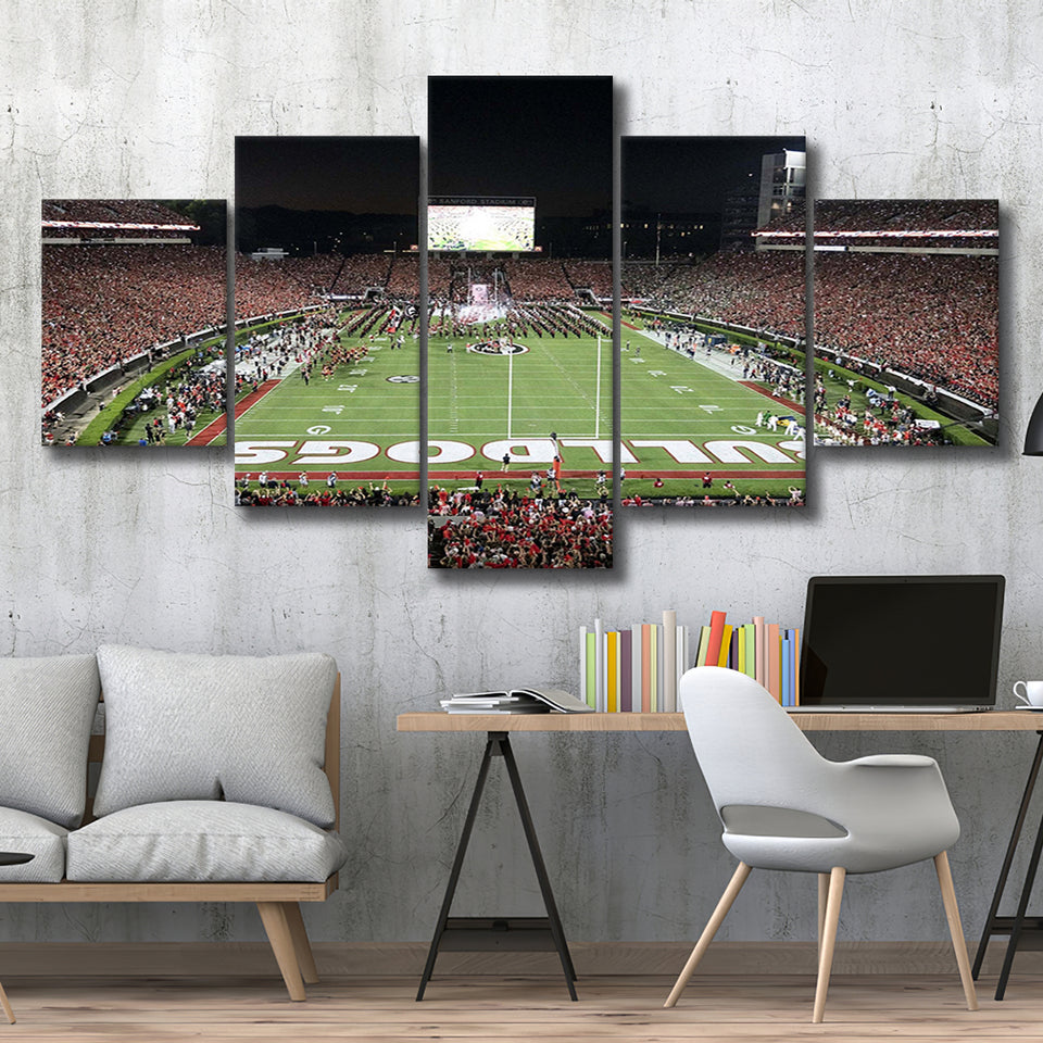 Georgia Bulldogs Stadium Canvas Prints Sanford Stadium Wall Art American,Multi Panels,Sport Stadium Art Prints, Fan Gift