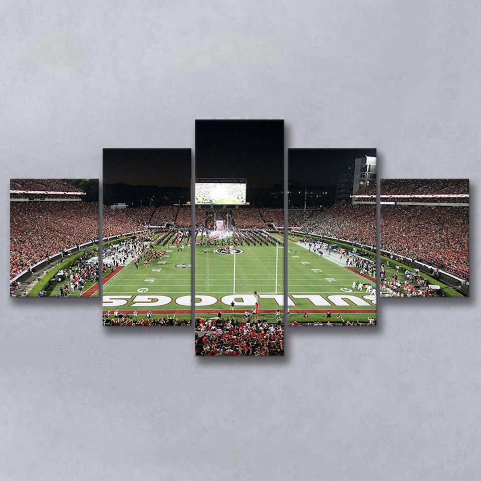 Georgia Bulldogs Stadium Canvas Prints Sanford Stadium Wall Art American,Multi Panels,Sport Stadium Art Prints, Fan Gift
