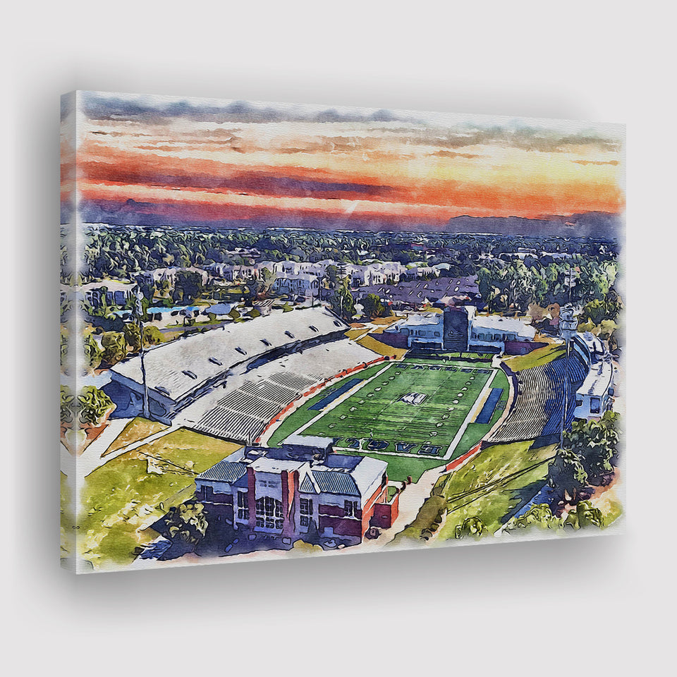 Georgia Southern Eagles Paulson Stadium Watercolor, Sport Art Prints Fan Gift, Canvas Prints Wall Art Decor