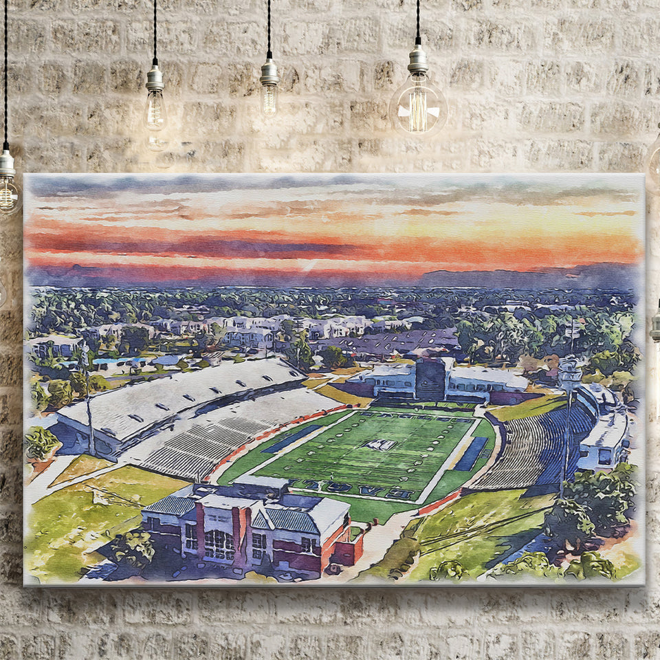 Georgia Southern Eagles Paulson Stadium Watercolor, Sport Art Prints Fan Gift, Canvas Prints Wall Art Decor