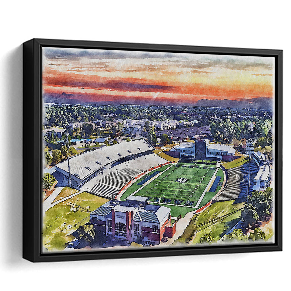Georgia Southern Eagles Paulson Stadium Watercolor, Sport Art Prints Fan Gift, Framed Canvas Prints Wall Art Decor