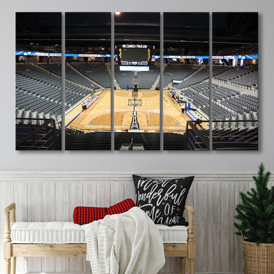 Georgia Tech Yellow Jackets Wall Art Camish Pavilion,Multi Panels B,Sport Stadium Art Prints, Fan Gift