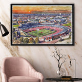 Gerald J Ford Stadium Southern Methodist Football Stadium Watercolor, Sport Art Prints Fan Gift, Framed Canvas Prints Wall Art Decor