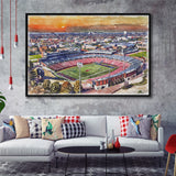 Gerald J Ford Stadium Southern Methodist Football Stadium Watercolor, Sport Art Prints Fan Gift, Framed Canvas Prints Wall Art Decor