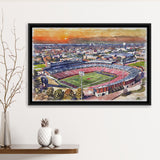 Gerald J Ford Stadium Southern Methodist Football Stadium Watercolor, Sport Art Prints Fan Gift, Framed Canvas Prints Wall Art Decor