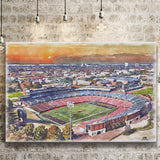 Gerald J Ford Stadium Southern Methodist Football Stadium Watercolor, Sport Art Prints Fan Gift, Canvas Prints Wall Art Decor