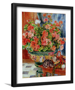 Geraniums and cats_Pierre Auguste Renoir-Art Print,Frame Art,Plexiglass Cover
