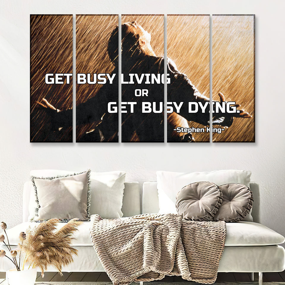 Get Busy Living Or Get Busy Dying 5 Piece Canvas Prints Wall Art - Painting Prints, Wall Decor,Multi Panels