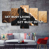 Get Busy Living Or Get Busy Dying 5 Piece Canvas Prints Wall Art - Painting Prints, Wall Decor,Multi Panel